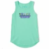 Women's Flower Box Sleeveless High-Low Crusher Tank