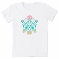 Women's Flower Garden Mirror Short SleeveTee