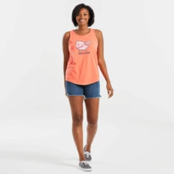 Women's Flower Whale Sleeveless High-Low Crusher Tank -Clothes Style Shop Womens Flower Whale Sleeveless HighLow Crusher Tank 68486 3 lg