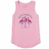 Women's Girls Night Out Flamingo Sleeveless High-LowTank