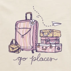 Clothes Style Shop -Clothes Style Shop Womens Go Places Luggages Long Sleeve Crusher Vee 102550 2 lg