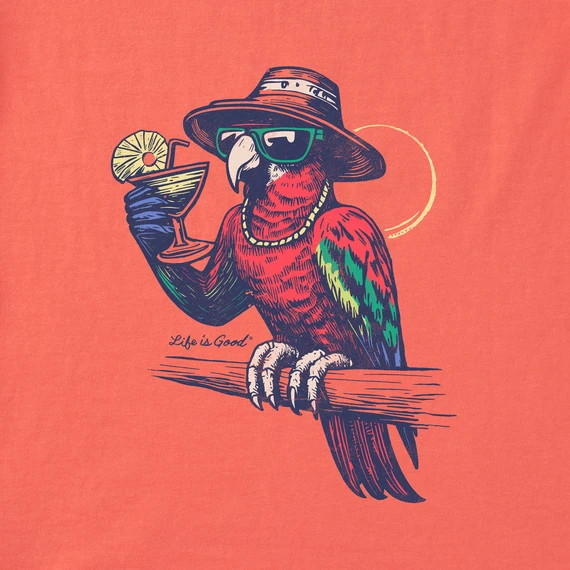 Women's Good Vibes Parrot Short SleeveTee 4 Women's Good Vibes Parrot Short SleeveTee - Image 2