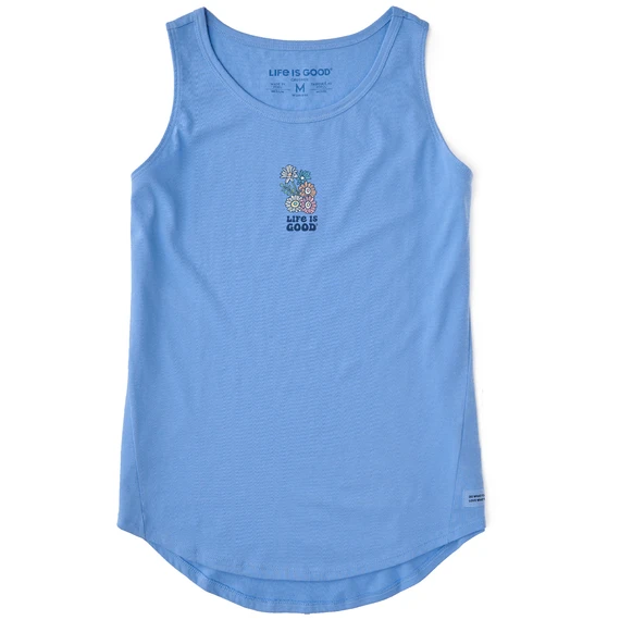 Women's Groovy Flowers Sleeveless High-LowTank 3 Women's Groovy Flowers Sleeveless High-LowTank