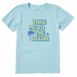 Women's Groovy Take Me To The Ocean Palm Short SleeveTee
