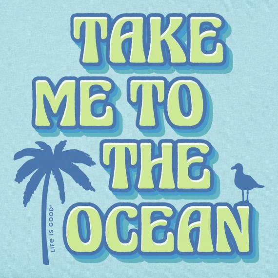 Women's Groovy Take Me To The Ocean Palm Short SleeveTee 4 Women's Groovy Take Me To The Ocean Palm Short SleeveTee - Image 2