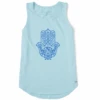 Women's Hamsa Lotus Sleeveless High-LowTank