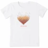 Women's Heart Of Fall Flowers Short SleeveTee 2 Women's Heart Of Fall Flowers Short SleeveTee -Clothes Style Shop Womens Heart of Fall Flowers Short Sleeve CrusherLITE Tee 105726 1 lg