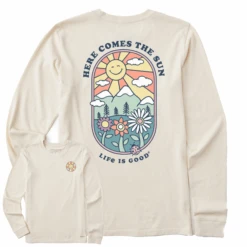 Women's Here Comes The Sun Retro Long Sleeve Crusher-LITE Tee