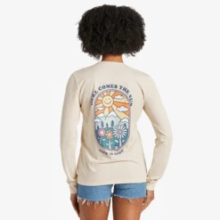 Women's Here Comes The Sun Retro Long Sleeve Crusher-LITE Tee 10 Women's Here Comes The Sun Retro Long Sleeve Crusher-LITE Tee -Clothes Style Shop Womens Here Comes the Sun Retro Long Sleeve CrusherLITE Tee 99229 3 lg