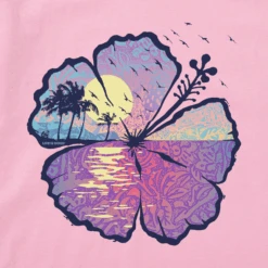 Women's Hibiscus-scape Sleeveless High-Low Crusher Tank -Clothes Style Shop Womens Hibiscusscape Sleeveless HighLow Crusher Tank 82984 2 lg