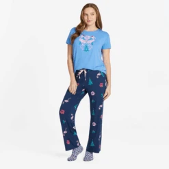 Women's Holiday Flamingo Mirror Lightweight Sleep Tee -Clothes Style Shop Womens Holiday Flamingo Mirror Lightweight Sleep Tee 99695 4 lg