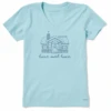 Women's Home Sweet Home Happy House Short SleeveVee -Clothes Style Shop Womens Home Sweet Home Happy House Short Sleeve Crusher Vee 110089 1 lg