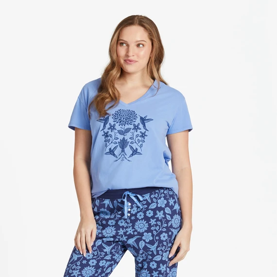 Women's Hummingbirds Mirror Snuggle Up Relaxed Sleep Vee 3 Women's Hummingbirds Mirror Snuggle Up Relaxed Sleep Vee