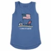 Women's I Like It Here America Sleeveless High-Low Crusher Tank