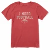 Women's I Need Football Short Sleeve Tee -Clothes Style Shop Womens I Need Football Crusher Tee 84543 1 lg