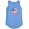 Women's Inkbrush Americana Smiley Sleeveless High-Low Crusher Tank