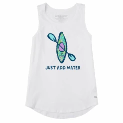 Women's Just Add Water Pattern Kayak Sleeveless High-Low Tank