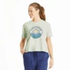 Women's LIG Mountain SunriseBoxy Crusher Tee -Clothes Style Shop Womens LIG Mountain Sunrise Short Sleeve Boxy Crusher Tee 90279 1 lg
