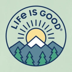 Women's LIG Mountain SunriseBoxy Crusher Tee -Clothes Style Shop Womens LIG Mountain Sunrise Short Sleeve Boxy Crusher Tee 90279 2 lg