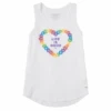 Women's LIG Rainbow Daisy Heart Sleeveless High-Low Crusher Tank -Clothes Style Shop Womens LIG Rainbow Daisy Heart Sleeveless HighLow Crusher Tank 97375 1 lg