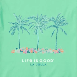 Women's La Jolla Palms And Flowers Sleeveless High-Low Crusher-LITE Tank -Clothes Style Shop Womens La Jolla Palms and Flowers Sleeveless HighLow CrusherLITE Tank 105355 2 lg