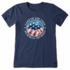Women's Land Of The Free Americana CoinCrusher Tee -Clothes Style Shop Womens Land of the Free Americana Coin Short Sleeve Crusher Tee 88291 1 lg