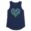 Women's Leafy Heart High-Low Crusher Tank -Clothes Style Shop Womens Leafy Heart High Low Crusher Tank 94280 1 lg