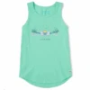 Women's Life Is Good Beach Trail Hearts Sleeveless High-Low Crusher Tank