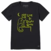 Women's Life Is Scary GoodCrusher Tee 2 Women's Life Is Scary GoodCrusher Tee -Clothes Style Shop Womens Life is Scary Good Short Sleeve Crusher Tee 92069 1 lg