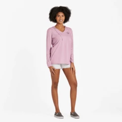 Women's Lotus Icon Long Sleeve Striped Crusher-LITE Hooded Tee -Clothes Style Shop Womens Lotus Icon Long Sleeve Striped CrusherLITE Hooded Tee 99594 4 lg