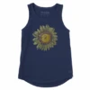 Women's Luminescent Sunflower Sleeveless High-Low Crusher Tank