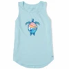 Women's Macro Micro Turtle & Dolphin Ocean Scene Sleeveless High-LowTank -Clothes Style Shop Womens Macro Micro Turtle Dolphin Ocean Scene Sleeveless HighLow CrusherLITE Tank 118260 1 lg