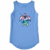 Women's Macro Sailboat Turtle Sleeveless High-Low Crusher Tank