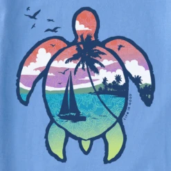 Women's Macro Sailboat Turtle Sleeveless High-Low Crusher Tank -Clothes Style Shop Womens Macro Sailboat Turtle Sleeveless HighLow Crusher Tank 121791 2 lg