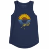 Women's Macro-Micro SunflowerBike Ride Sleeveless High-LowTank