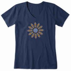 Women's Mandala Daisy Short SleeveVee