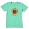 Women's Mandala SunflowerCrusher Tee -Clothes Style Shop Womens Mandala Sunflower Short Sleeve Crusher Tee 95370 1 lg