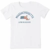 Women's Massachusetts Arched Flag Crusher Tee