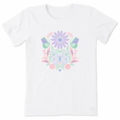 Women's Mirror Daisy & Butterflies Short SleeveTee