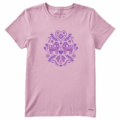 Women's Mirror Flowers & Dogs Short SleeveTee