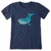 Women's Mosaic Whale Short SleeveTee -Clothes Style Shop Womens Mosaic Whale Short Sleeve CrusherLITE Tee 98825 1 lg
