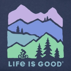 Women's Mountain Bike Landscape Silhouette Short SleeveTee -Clothes Style Shop Womens Mountain Bike Landscape Silhouette Short Sleeve CrusherLITE Tee 96705 2 lg