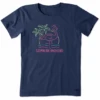 Womens Neon Flamingo Short Sleeve Tee -Clothes Style Shop Womens Neon Flamingo CrusherLite Crew 80352 1 lg