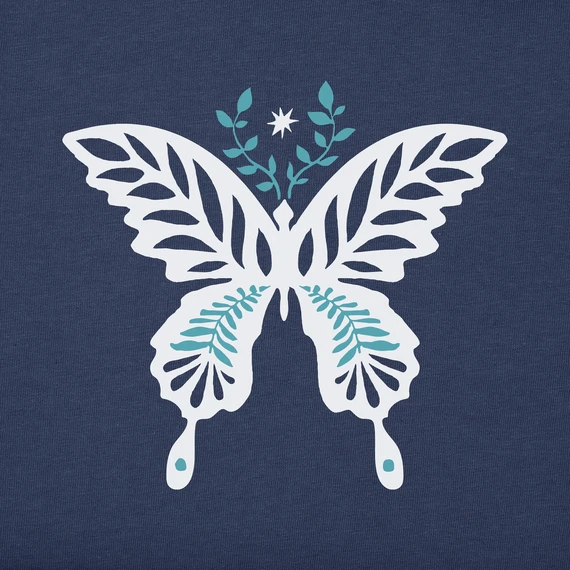 Women's Nordic Butterfly Long Sleeve Crusher-LITE Hooded Tee 4 Women's Nordic Butterfly Long Sleeve Crusher-LITE Hooded Tee - Image 2