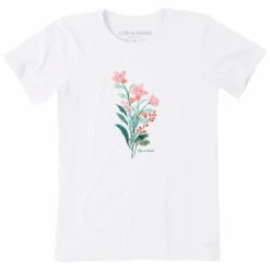 Women's Painted Flowers Short SleeveTee