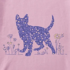 Women's Patterna Clean Flowers German Puppy Short SleeveTee -Clothes Style Shop Womens Patterna Clean Flowers German Puppy Short Sleeve Crusher Tee 124836 2 lg