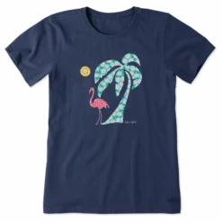 Women's Patterna Flamingo Palm Short SleeveTee