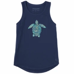 Women's Patterna Paisley Turtle Sleeveless High-LowTank