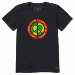 Women's Peace Heart Colorblock Short SleeveTee