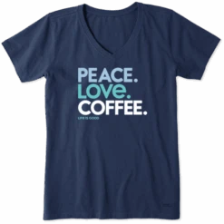 Women's Peace Love Coffee Crusher Vee